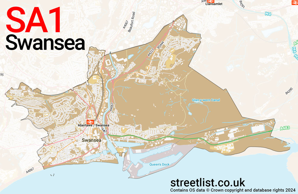 Map of the SA1 postcode