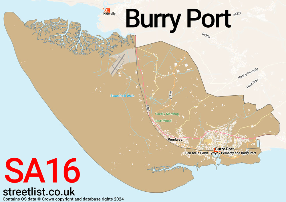 Map of the SA16 postcode