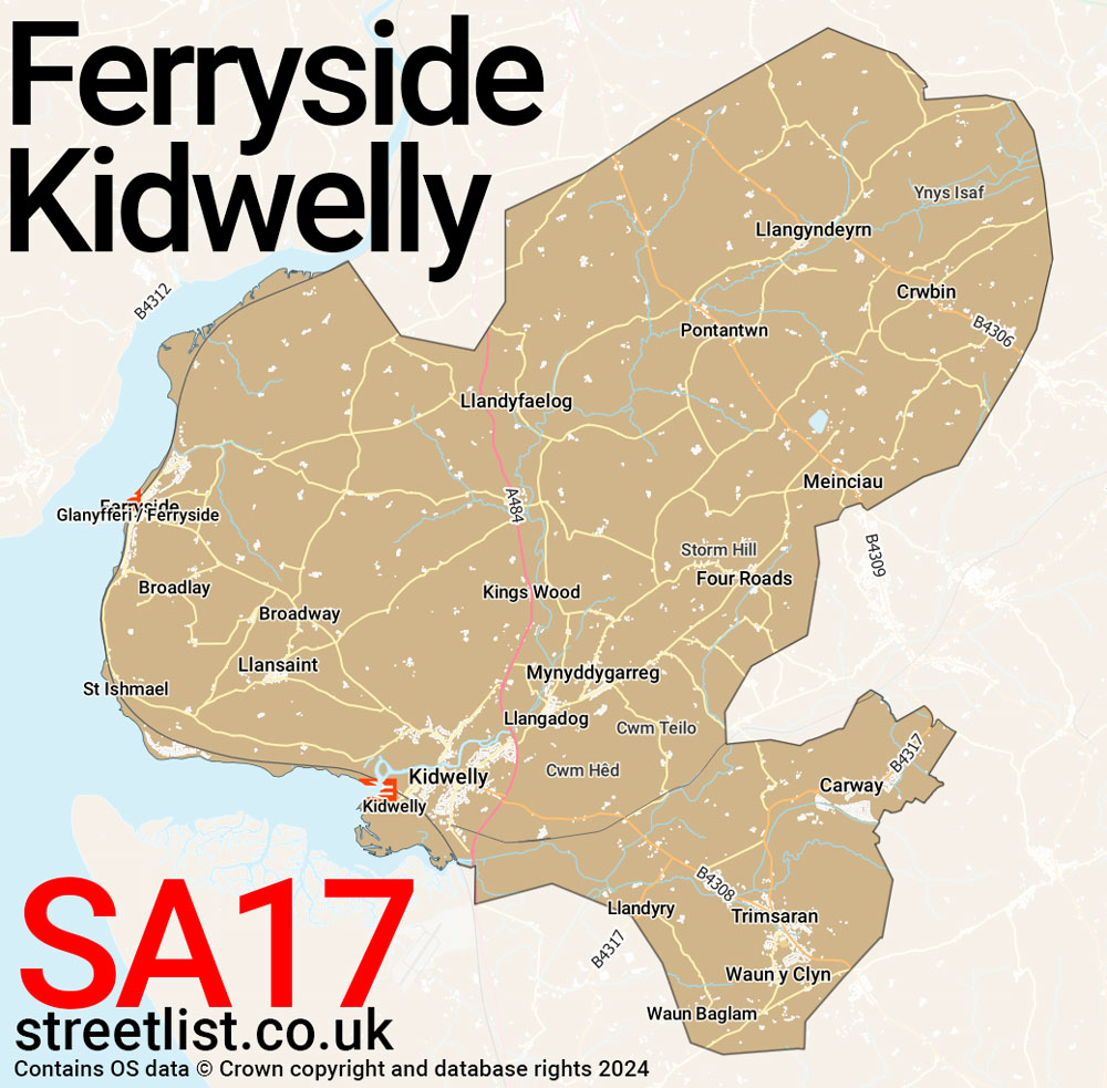 Map of the SA17 postcode