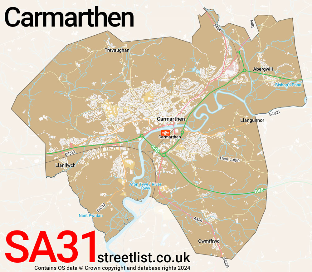 Map of the SA31 postcode