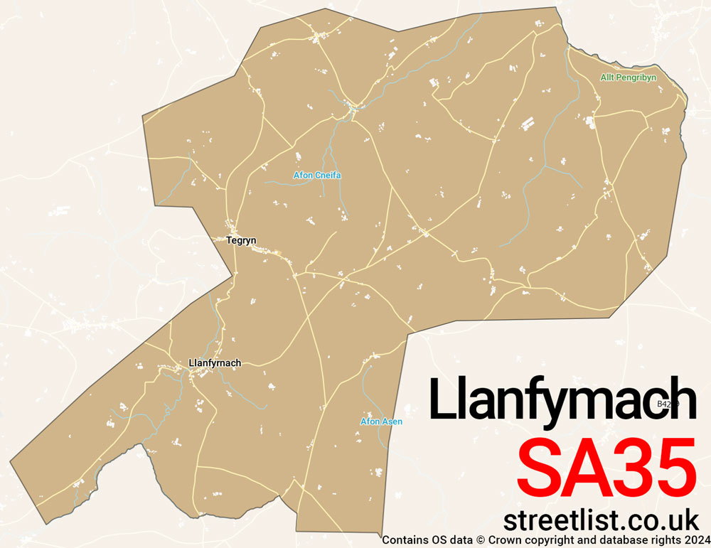 Map of the SA35 postcode