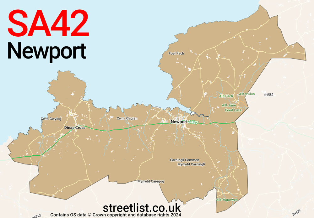 Map of the SA42 postcode