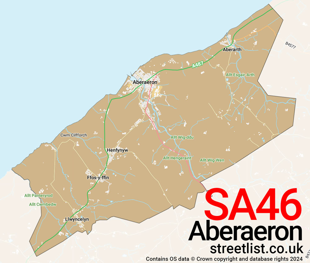 Map of the SA46 postcode