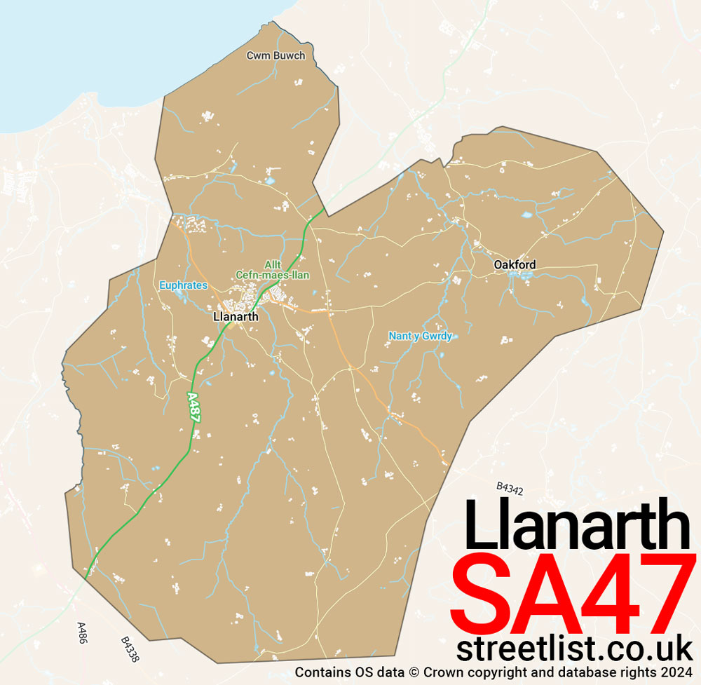 Map of the SA47 postcode