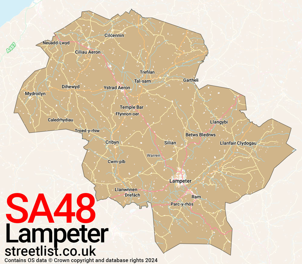 Map of the SA48 postcode