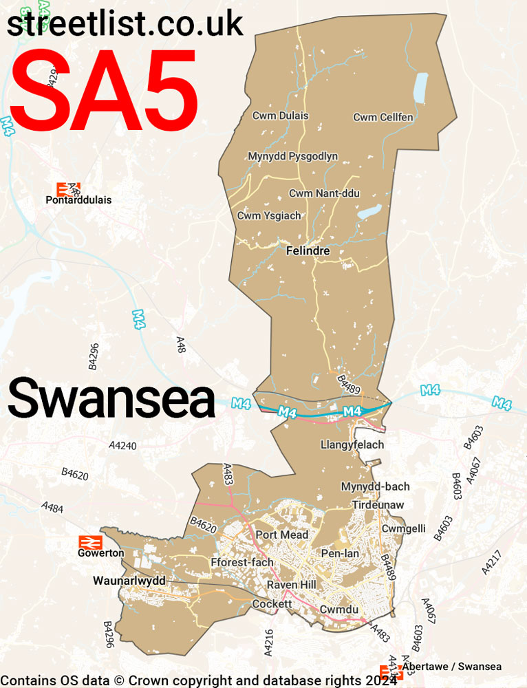 Map of the SA5 postcode