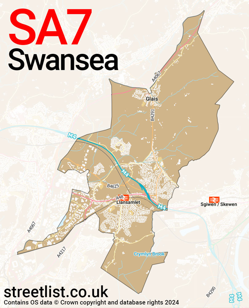 Map of the SA7 postcode