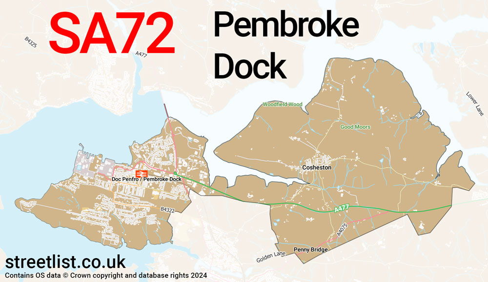 Map of the SA72 postcode