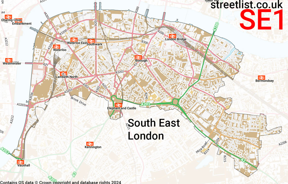 Map of the SE1 postcode