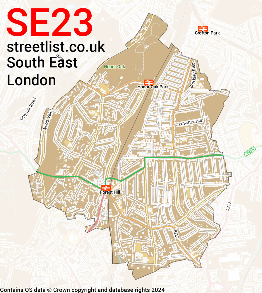 Map of the SE23 postcode