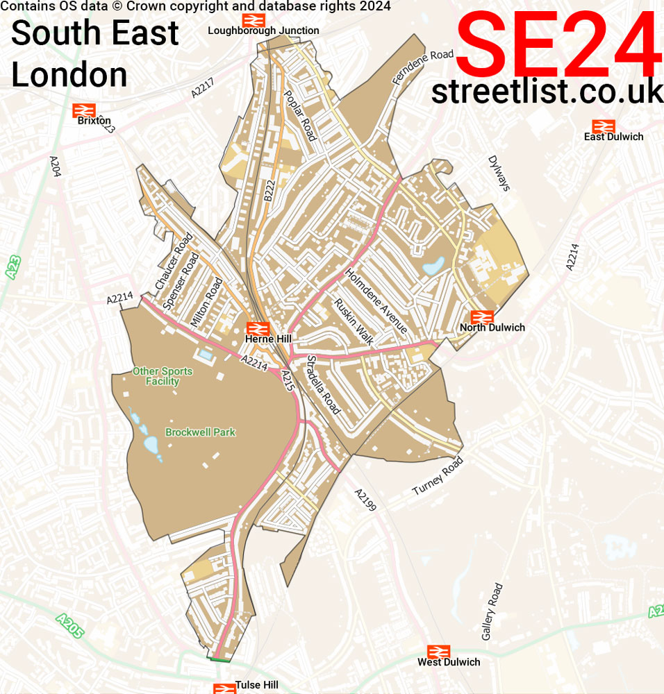 Map of the SE24 postcode