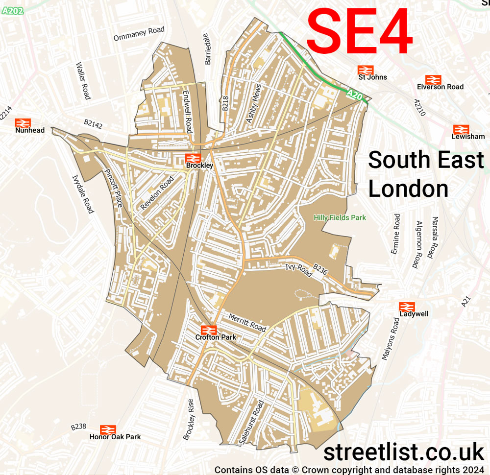 Map of the SE4 postcode