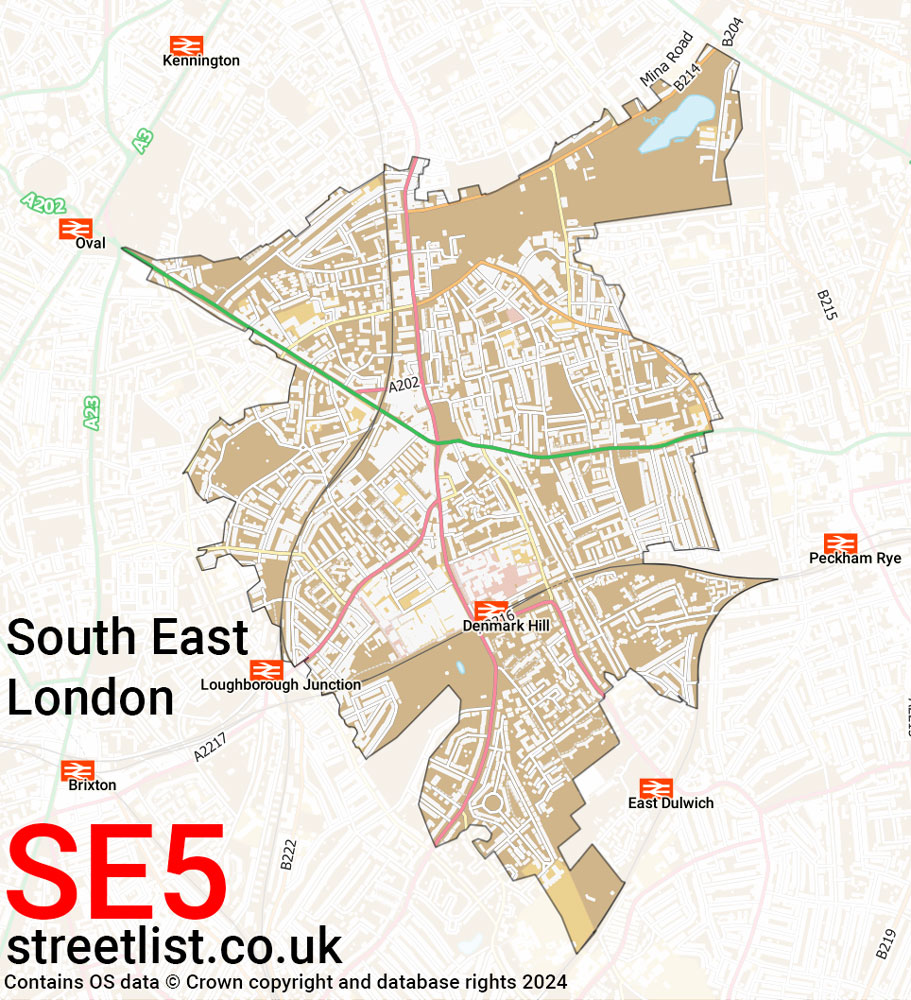 Map of the SE5 postcode