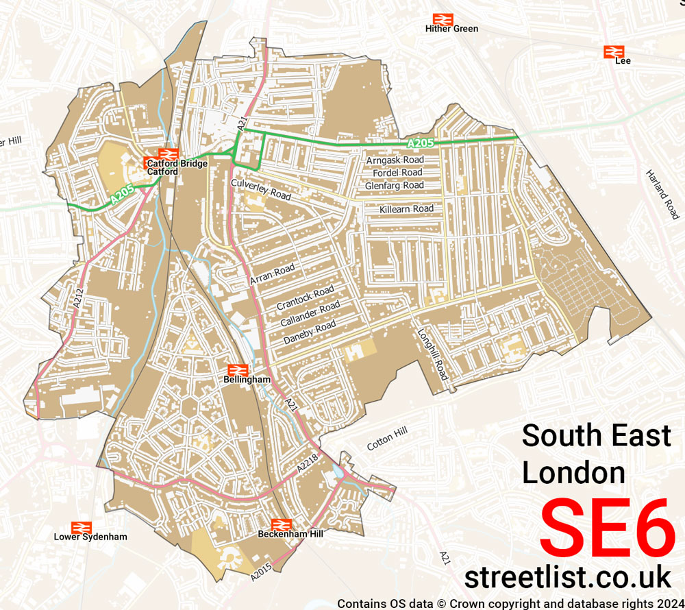 Map of the SE6 postcode