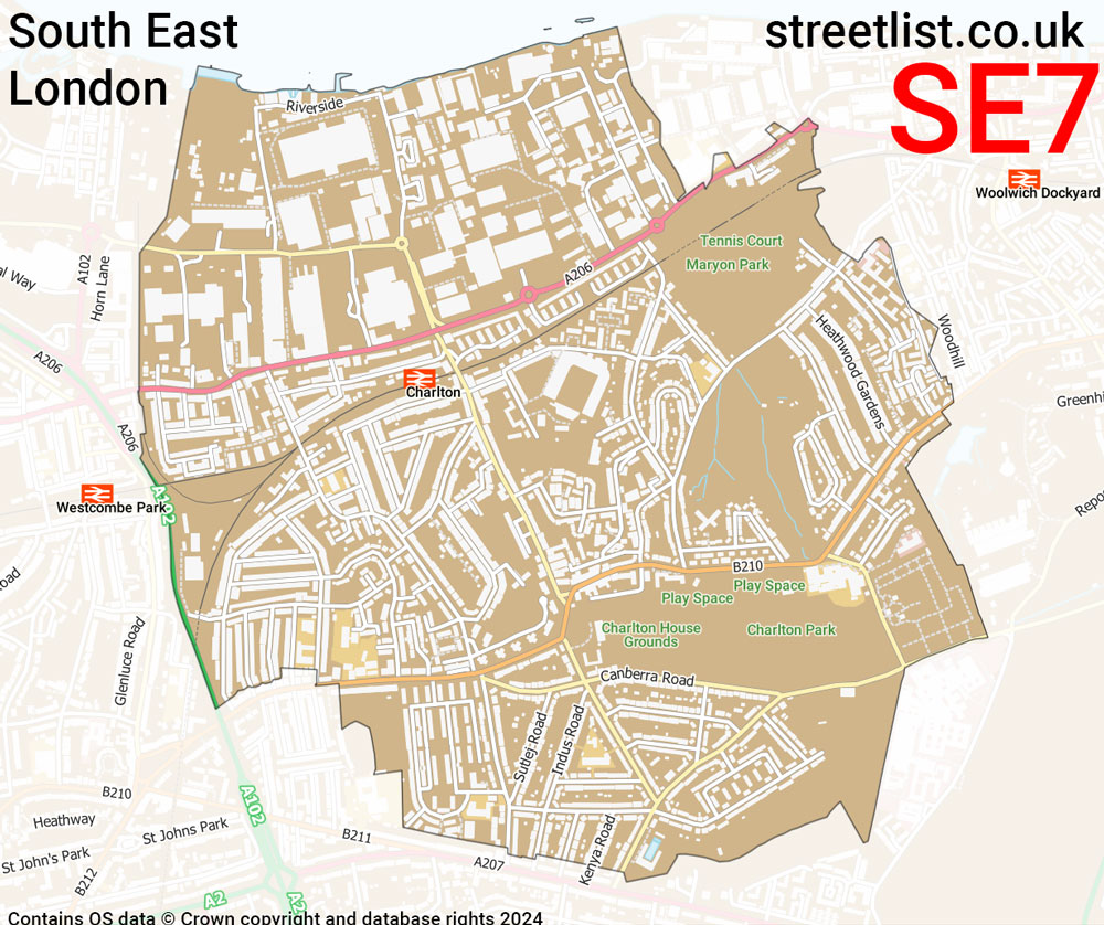 Map of the SE7 postcode