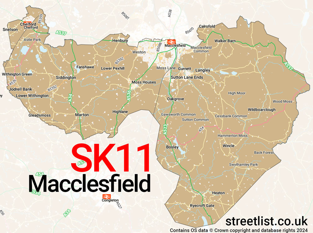 Map of the SK11 postcode