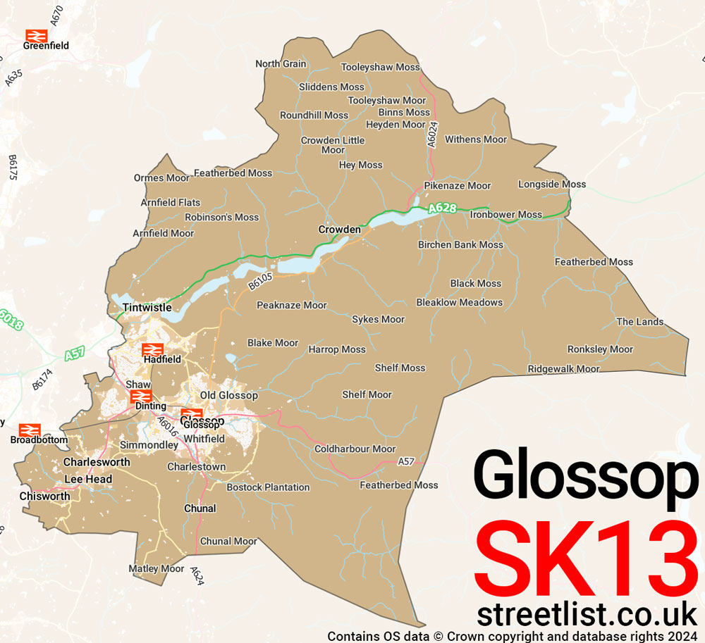 Map of the SK13 postcode