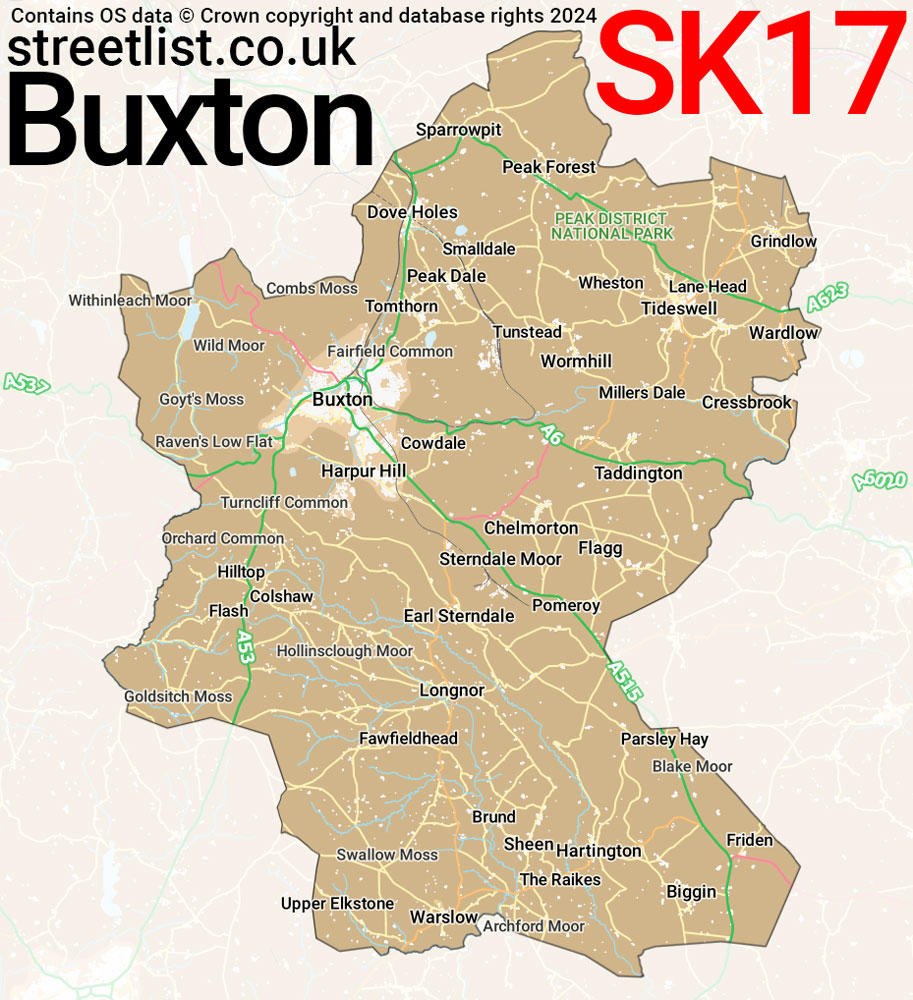 Map of the SK17 postcode