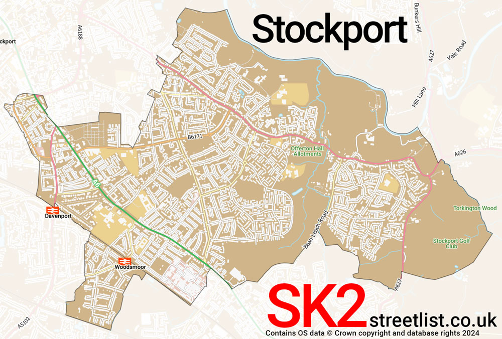 Map of the SK2 postcode