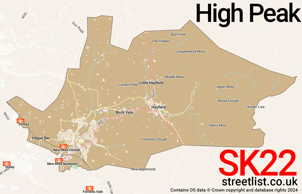 Map of the SK22 postcode