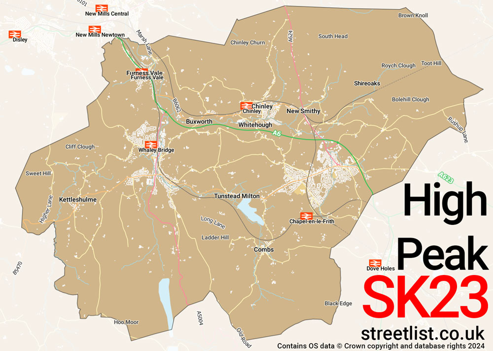 Map of the SK23 postcode