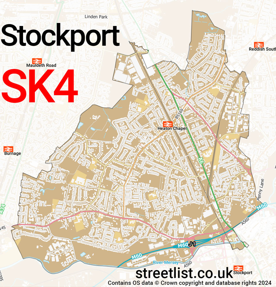 Map of the SK4 postcode