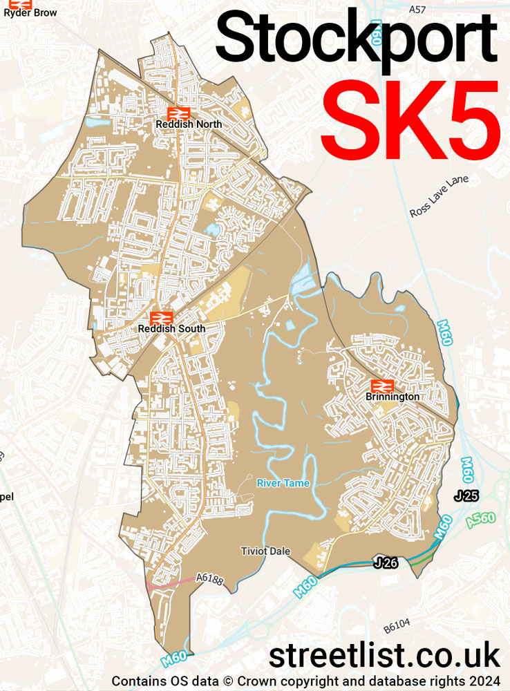 Map of the SK5 postcode