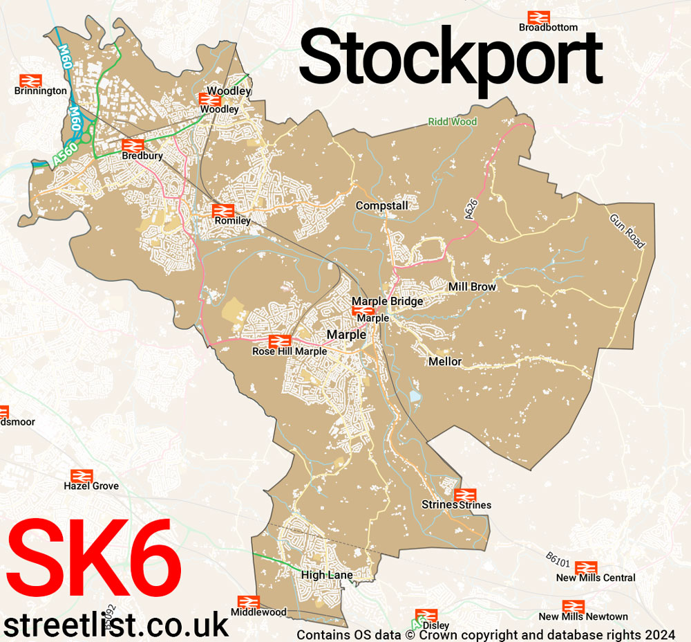 Map of the SK6 postcode