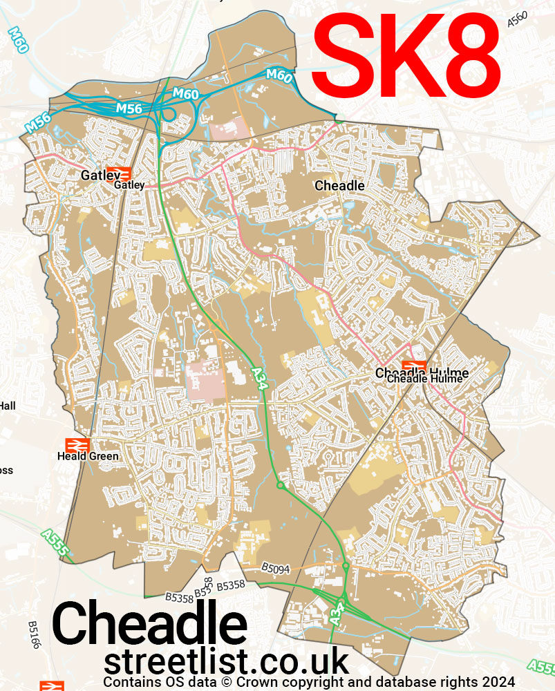 Map of the SK8 postcode