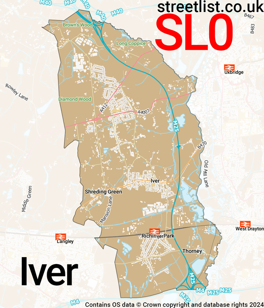 Map of the SL0 postcode