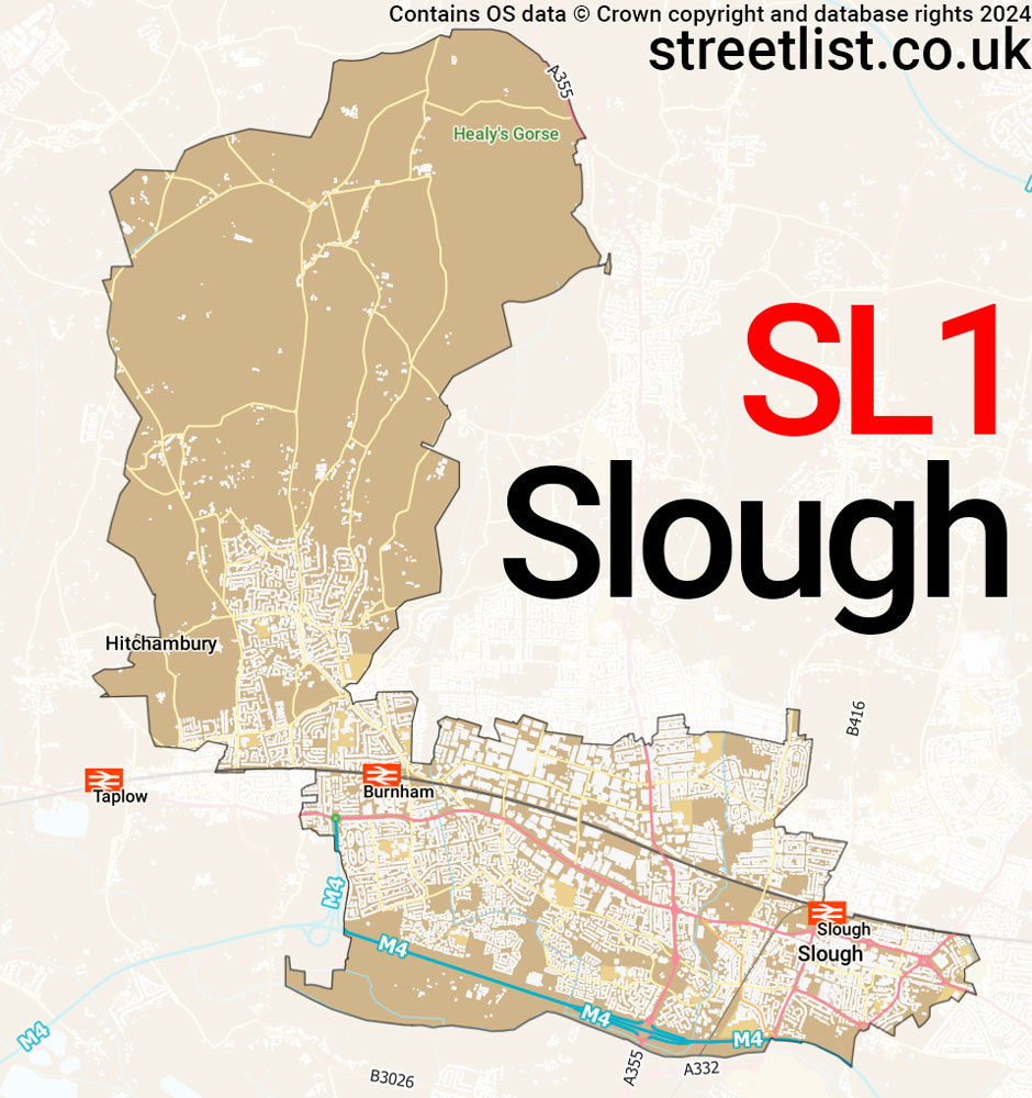 Map of the SL1 postcode