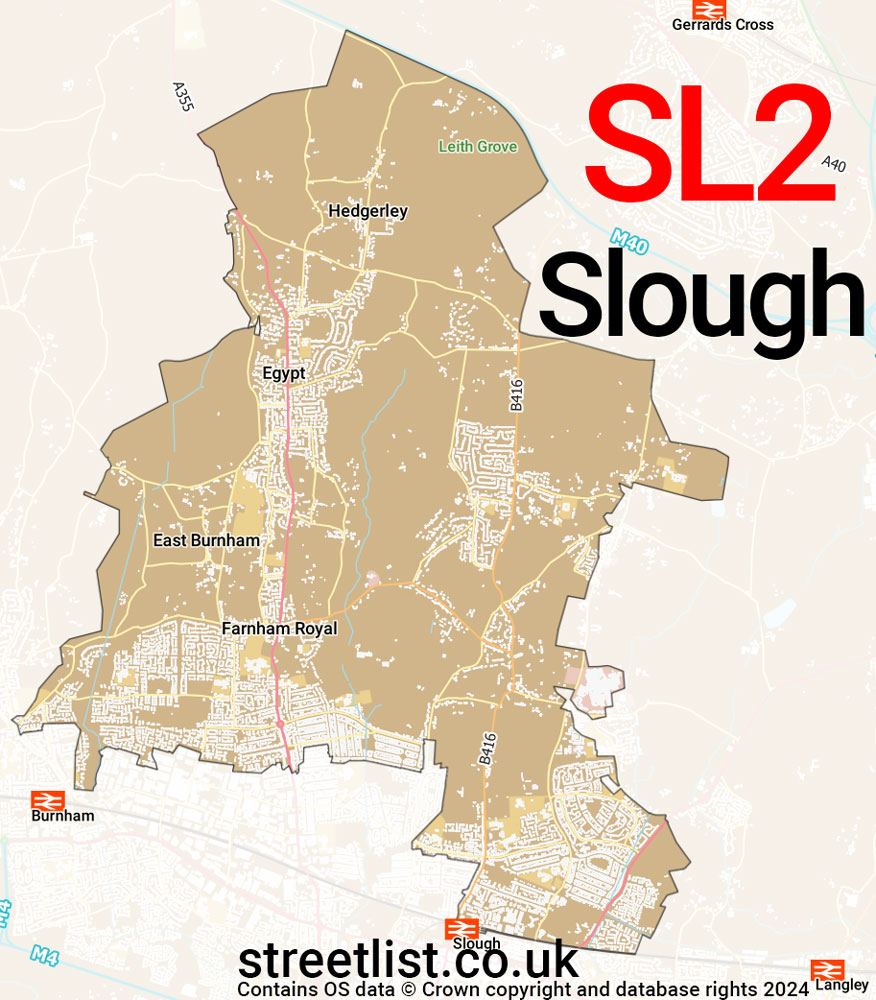 Map of the SL2 postcode