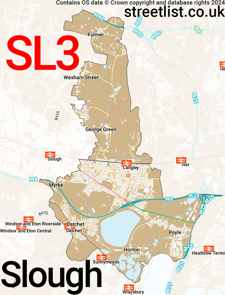 Map of the SL3 postcode