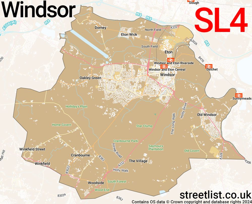 Map of the SL4 postcode