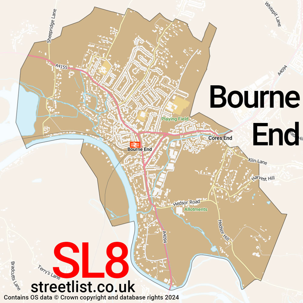 Map of the SL8 postcode