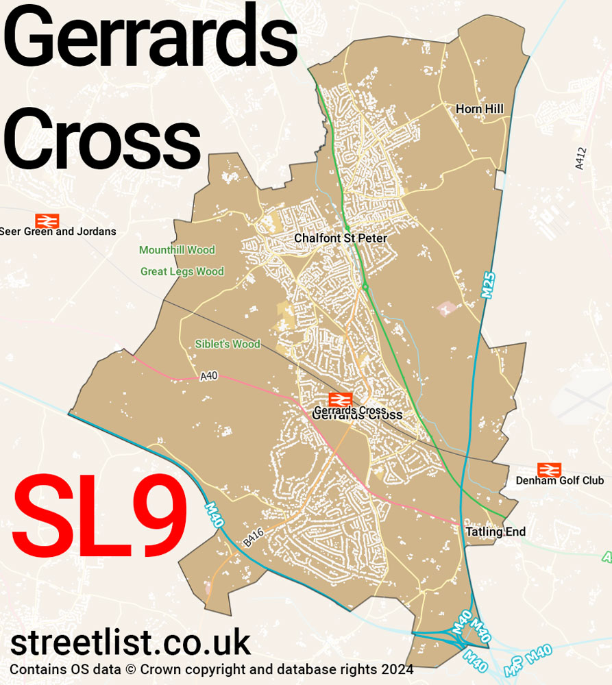 Map of the SL9 postcode