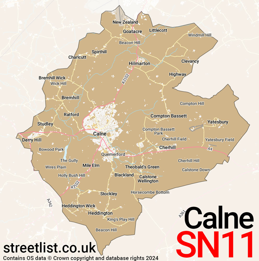 Map of the SN11 postcode