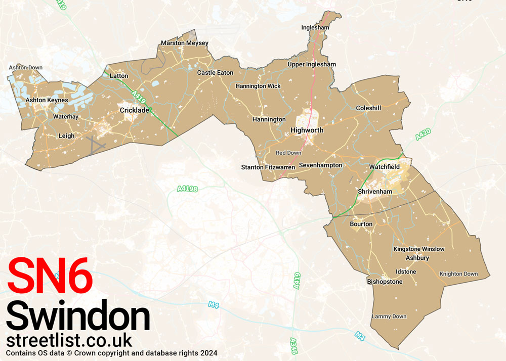 Map of the SN6 postcode