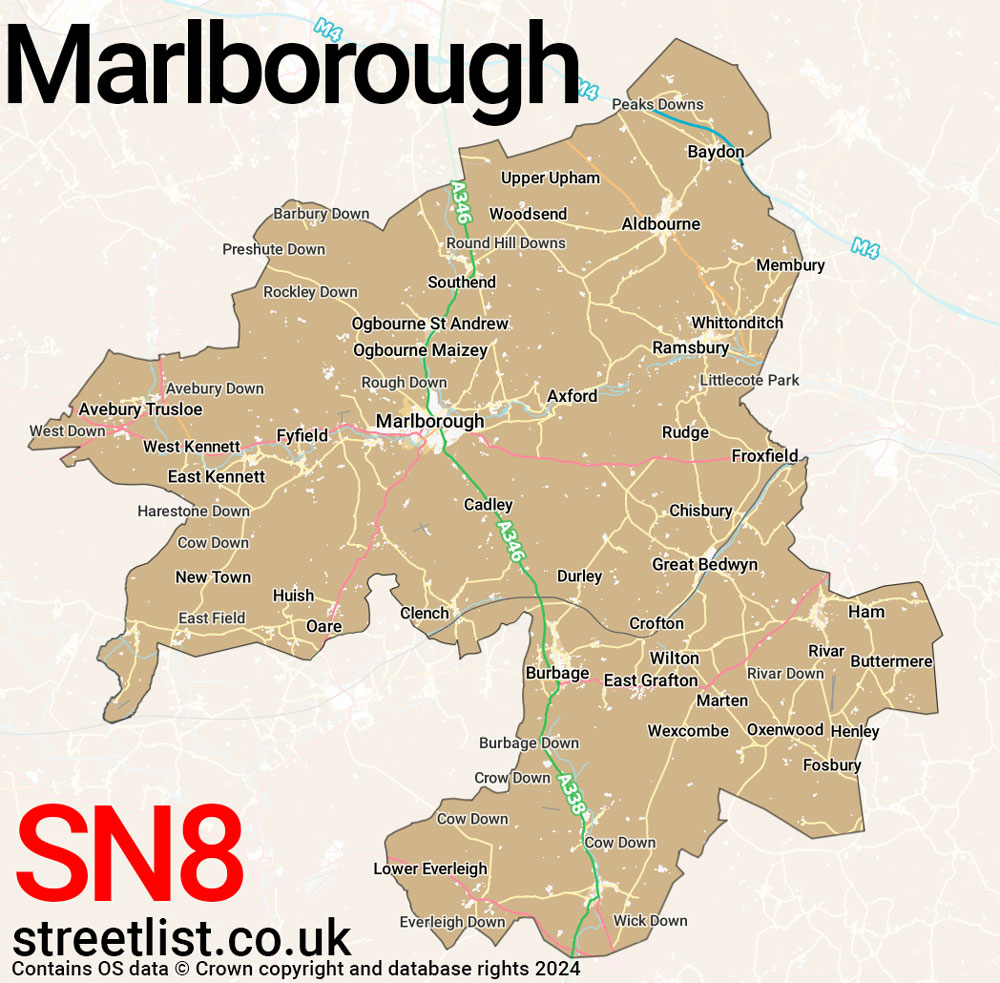 Map of the SN8 postcode