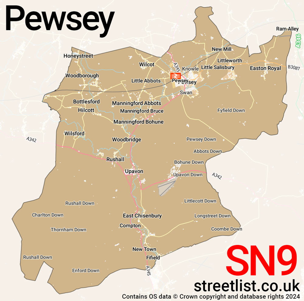 Map of the SN9 postcode