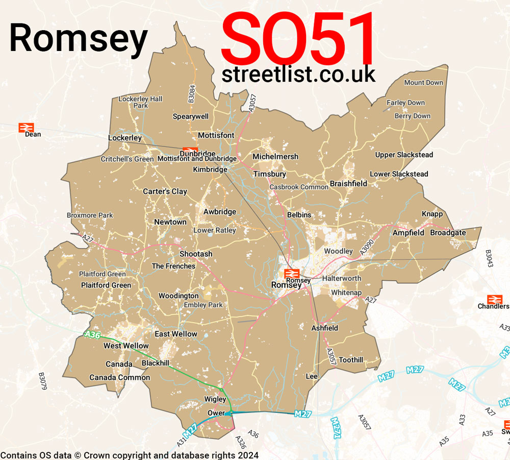 Map of the SO51 postcode