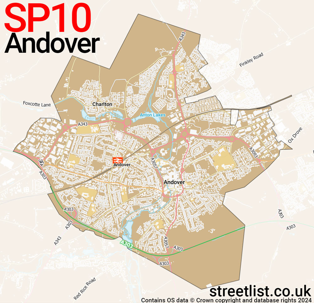 Map of the SP10 postcode