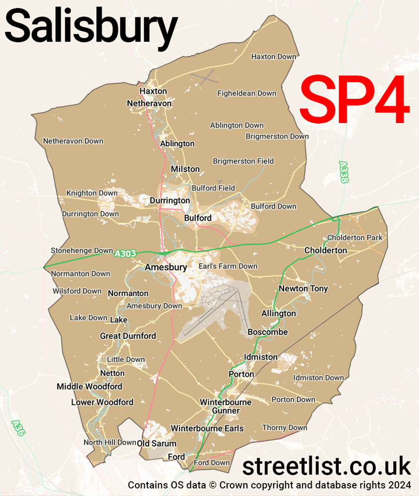 Map of the SP4 postcode