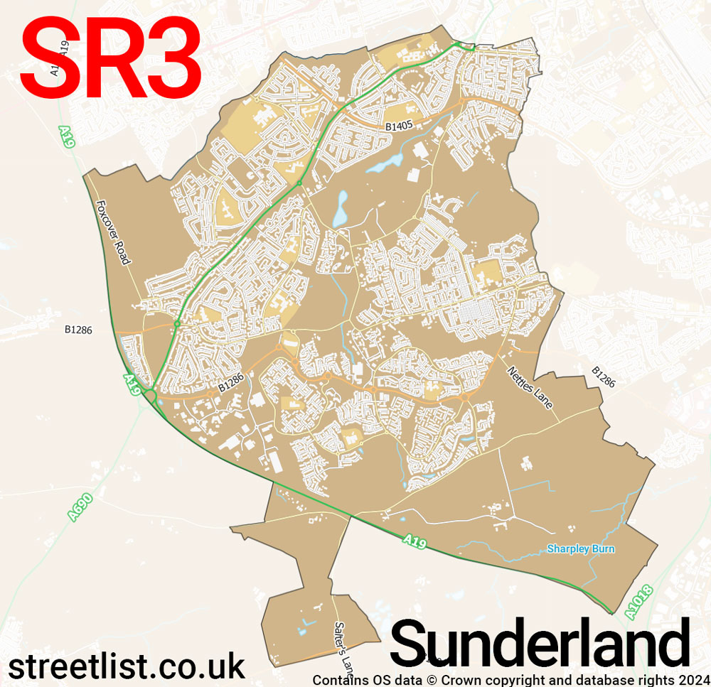 Map of the SR3 postcode