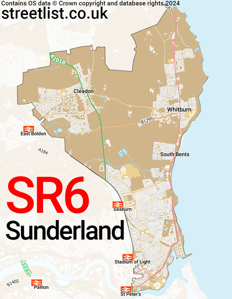 Map of the SR6 postcode