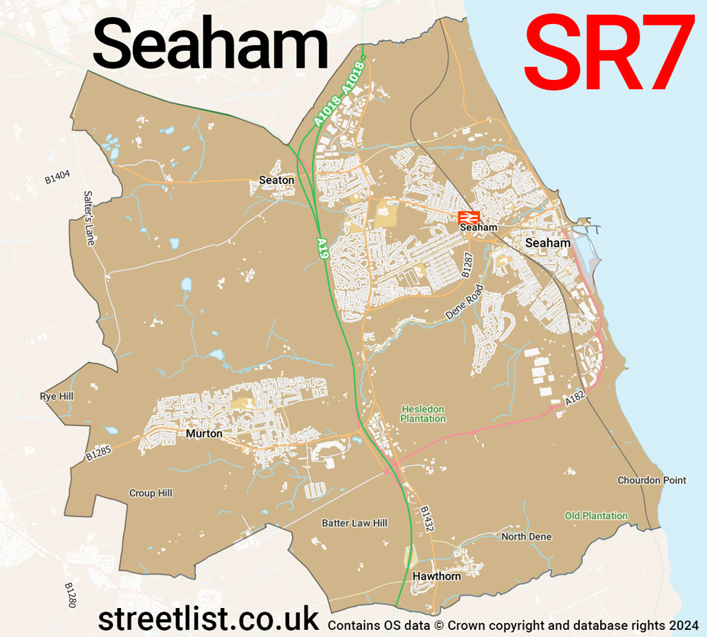 Map of the SR7 postcode