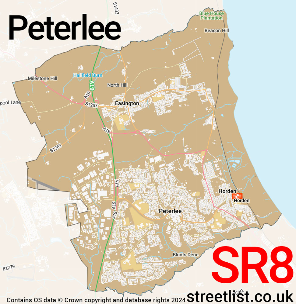 Map of the SR8 postcode