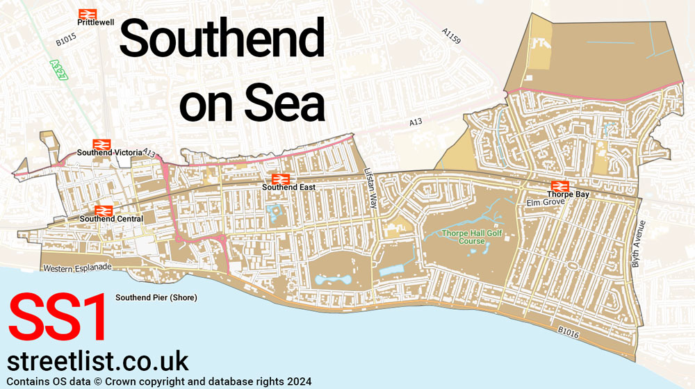 Map of the SS1 postcode