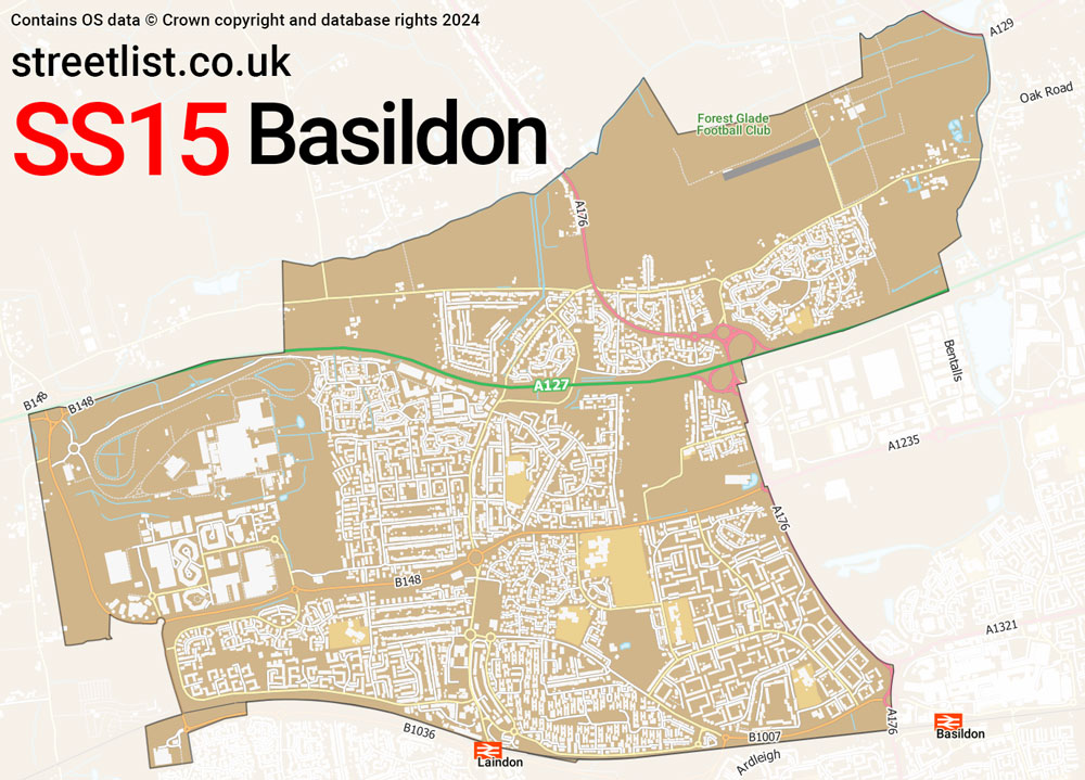 Map of the SS15 postcode