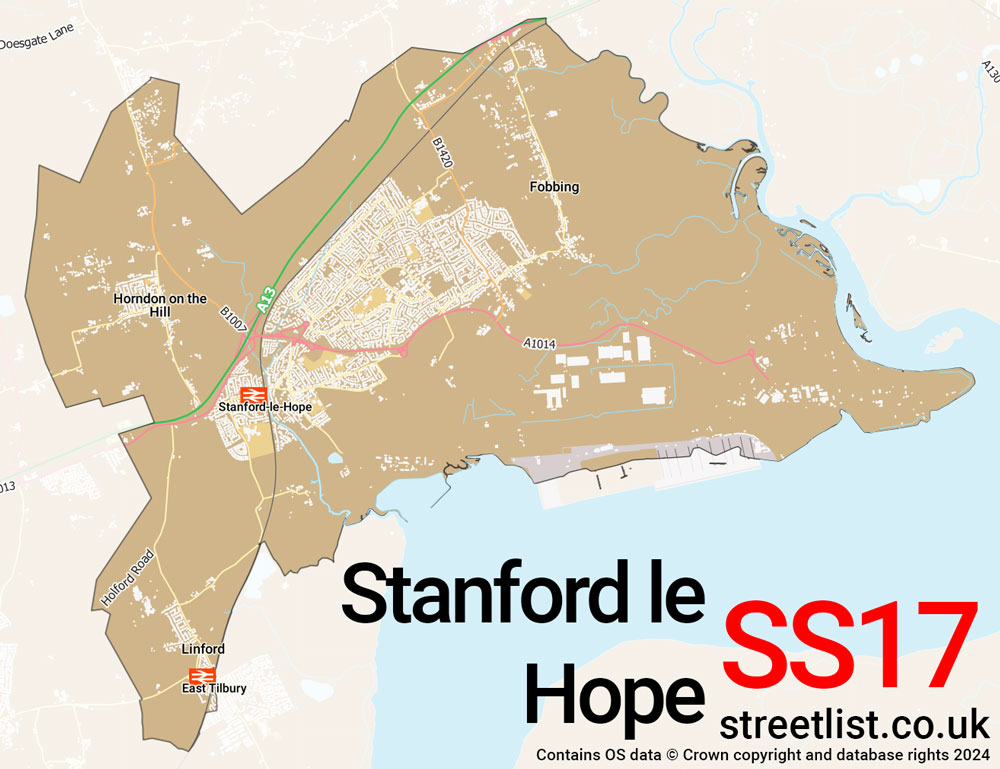 Map of the SS17 postcode